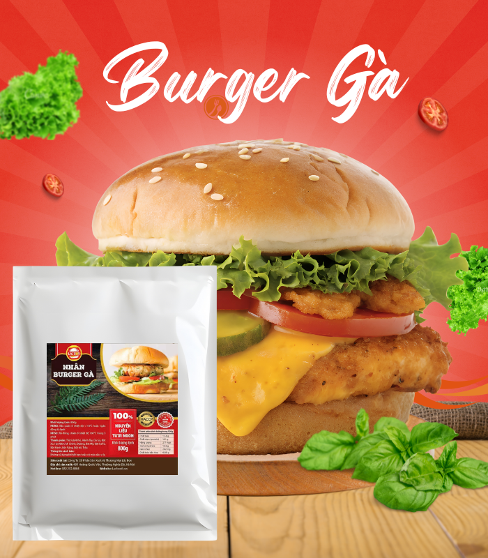 Nhân Hamburger Gà